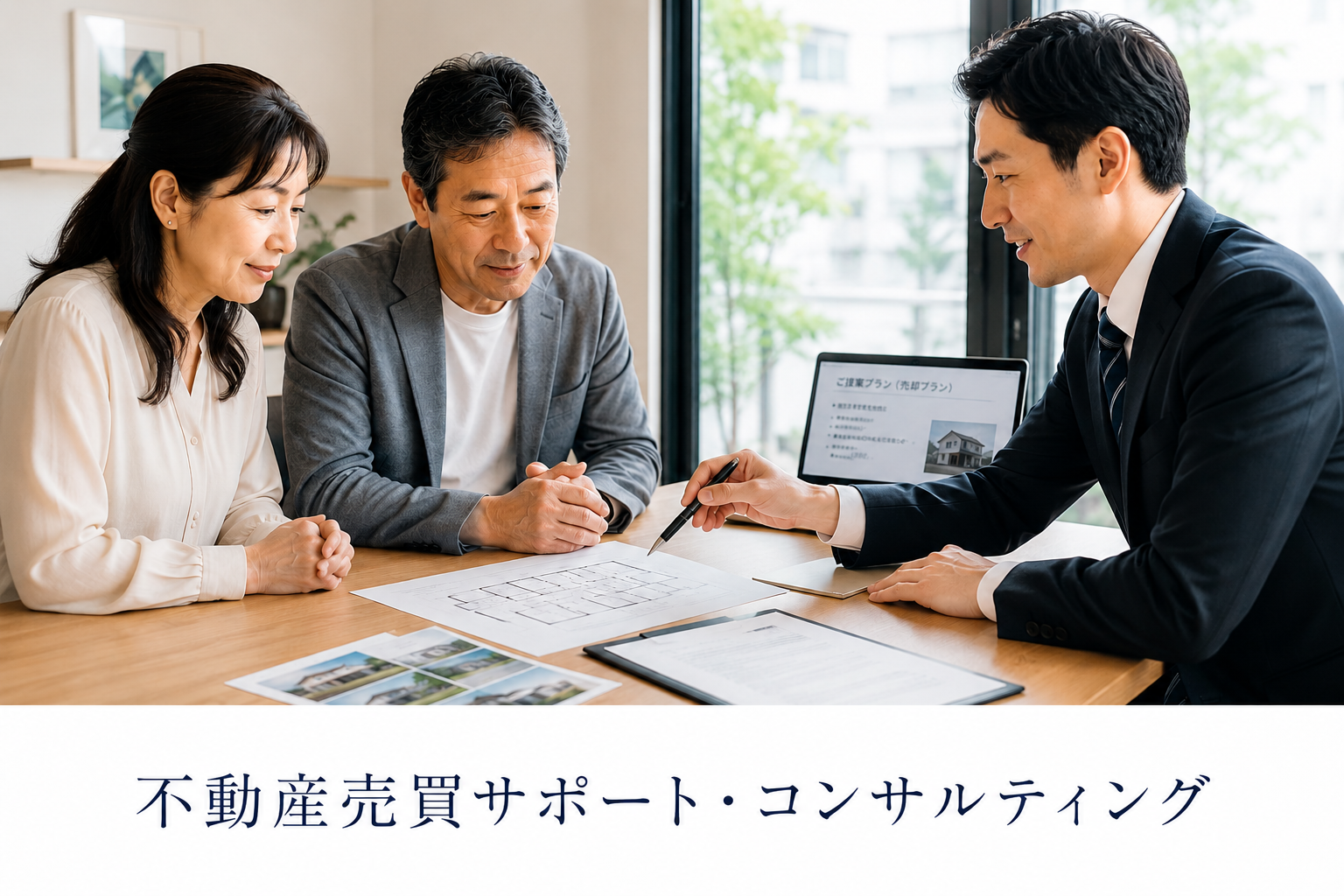 不動産売買サポートとコンサルティングの打ち合わせ風景