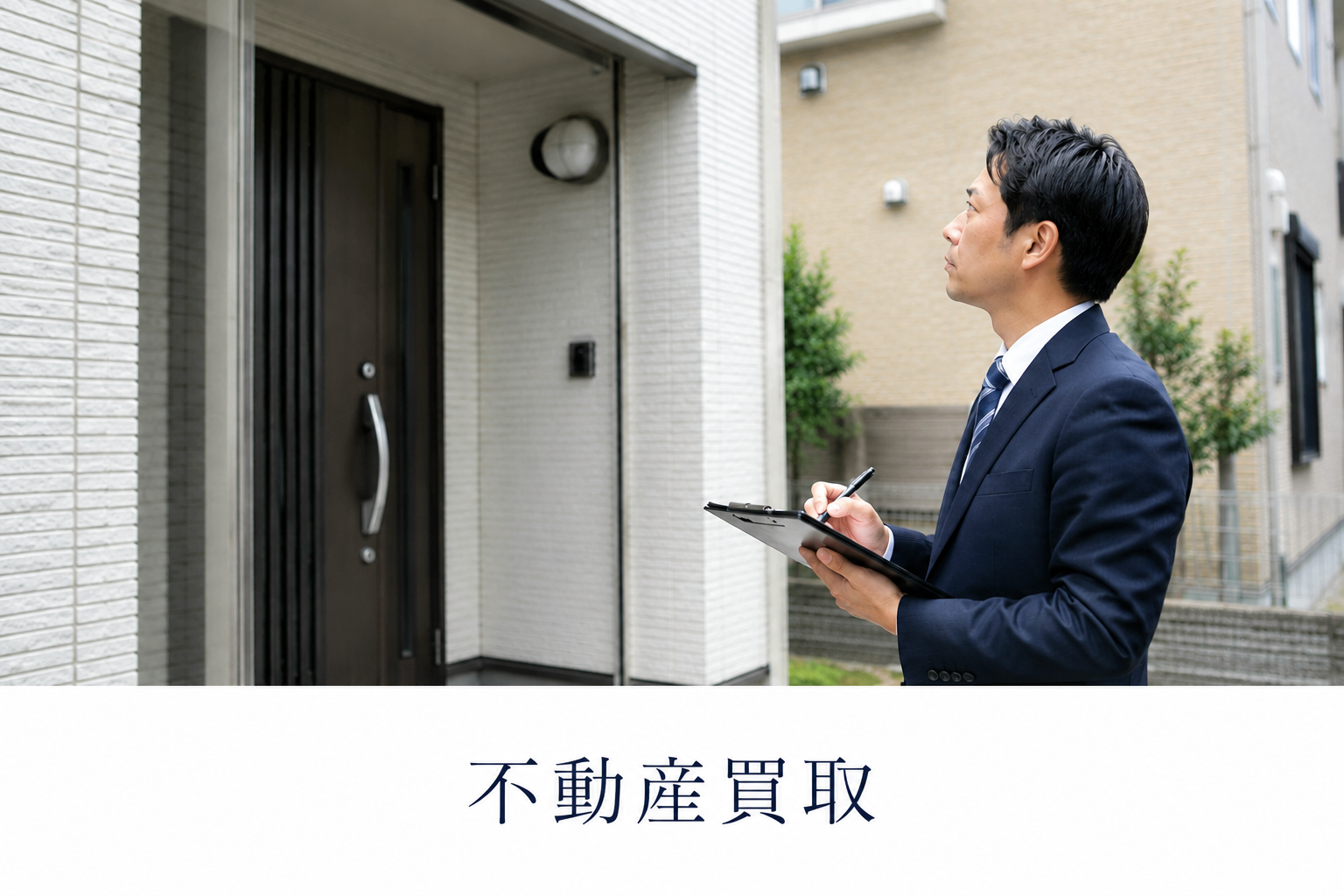 不動産買取のために物件を確認する様子